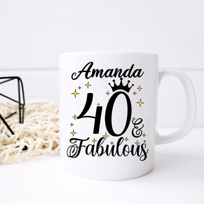 40 and Fabulous 40th Birthday Coffee Mug for Tea or Coffee