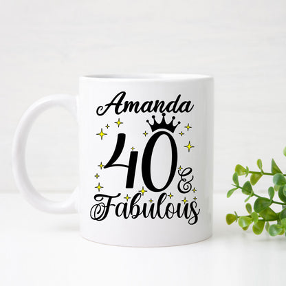 40 and Fabulous 40th Birthday Coffee Mug for Tea or Coffee