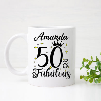 50 and Fabulous 50th Birthday Coffee Mug for Tea or Coffee