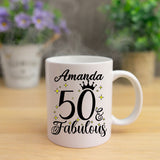 50 and Fabulous 50th Birthday Coffee Mug for Tea or Coffee