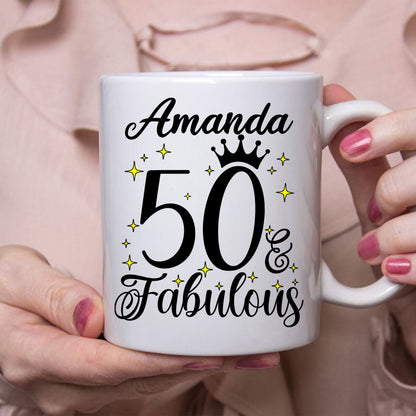 50 and Fabulous 50th Birthday Coffee Mug for Tea or Coffee