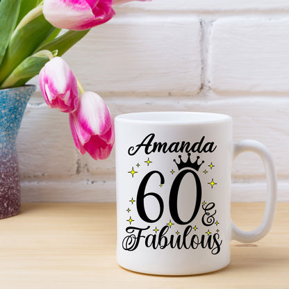 60 and Fabulous 60th Birthday Coffee Mug for Tea or Coffee