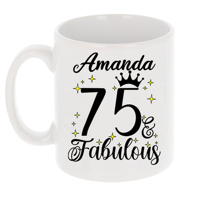 75 and Fabulous 75th Birthday Coffee Mug for Tea or Coffee
