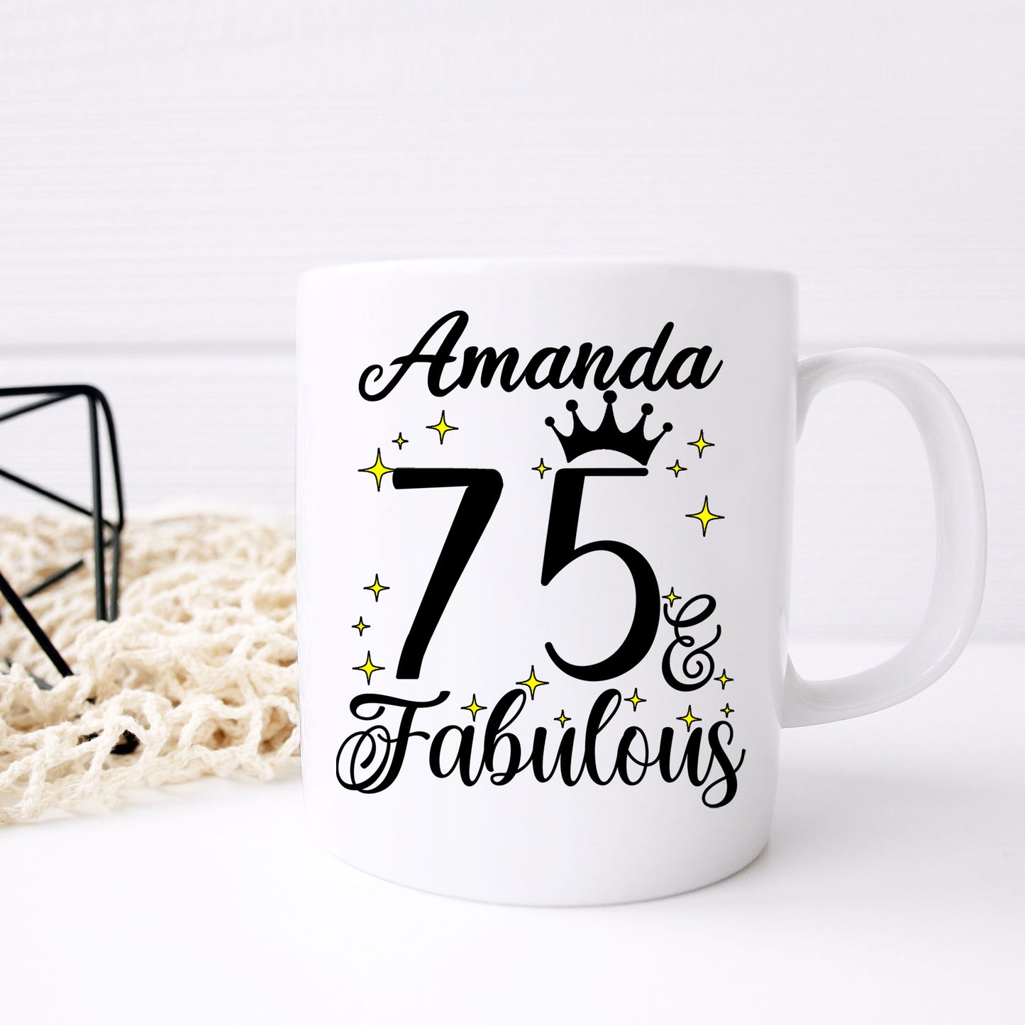 75 and Fabulous 75th Birthday Coffee Mug for Tea or Coffee