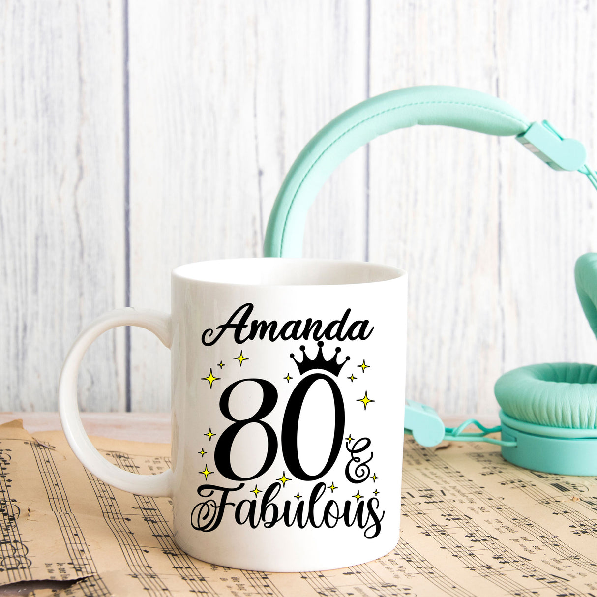 80 and Fabulous 80th Birthday Coffee Mug for Tea or Coffee