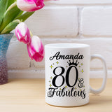 80 and Fabulous 80th Birthday Coffee Mug for Tea or Coffee