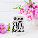 80 and Fabulous 80th Birthday Coffee Mug for Tea or Coffee