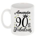90 and Fabulous 90th Birthday Coffee Mug for Tea or Coffee