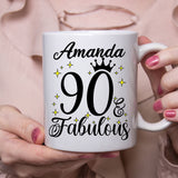 90 and Fabulous 90th Birthday Coffee Mug for Tea or Coffee