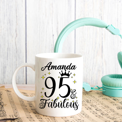 95 and Fabulous 95th Birthday Coffee Mug for Tea or Coffee