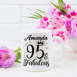 95 and Fabulous 95th Birthday Coffee Mug for Tea or Coffee