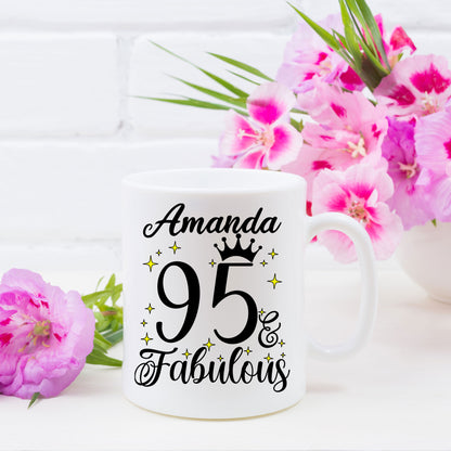 95 and Fabulous 95th Birthday Coffee Mug for Tea or Coffee
