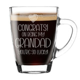 Congrats on Being my Grandad Glass Coffee Mug Birthday Gift