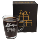 Daddy's Sippy Cup Engraved Glass Coffee Mug Birthday Gift For Dad