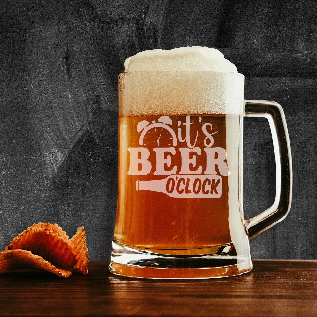 It's Beer O'Clock Engraved Beer Stein Birthday Gift