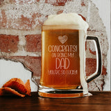 Congrats on Being my Dad Engraved Beer Stein Birthday Gift