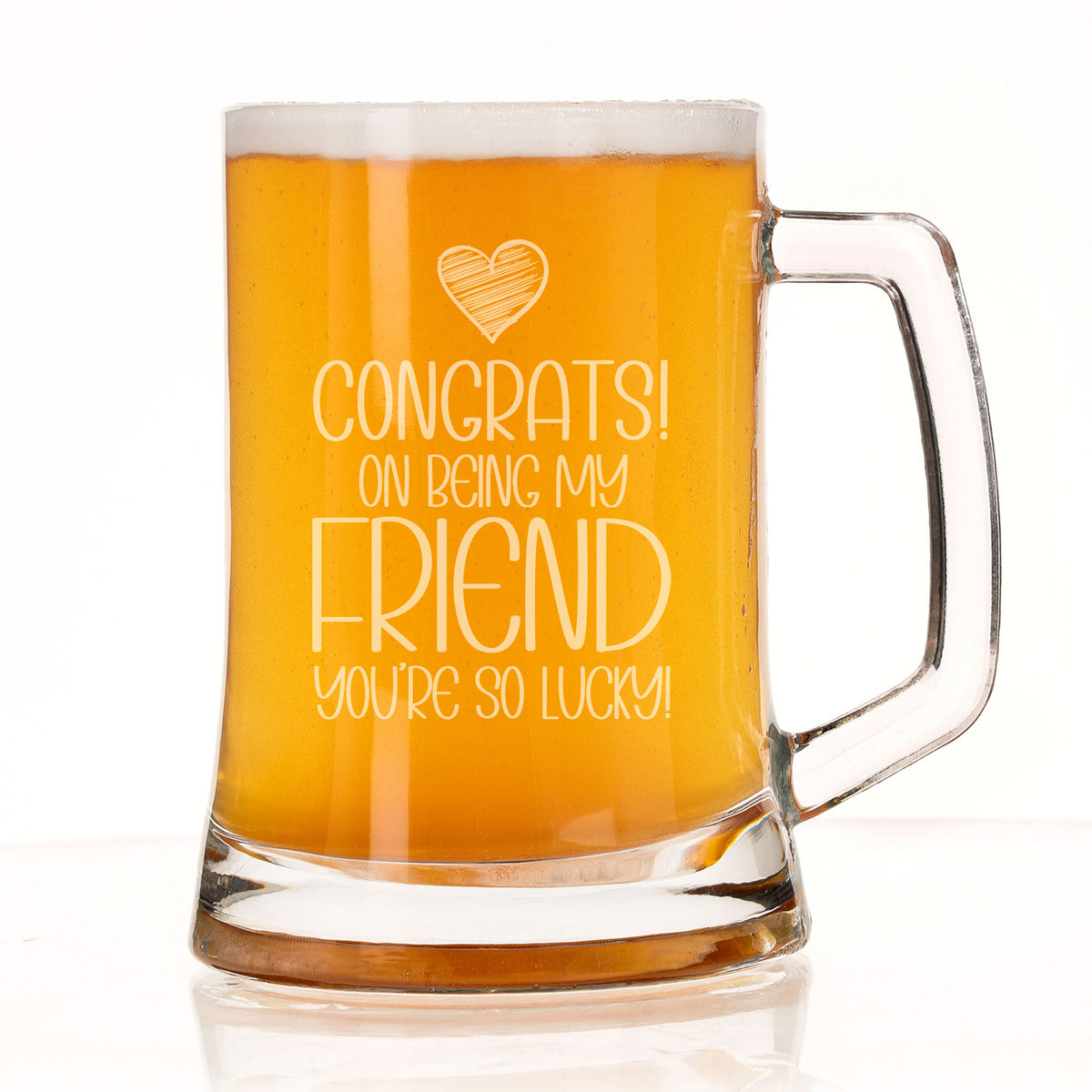Congrats on Being my Friend Engraved Beer Stein Birthday Gift for Friend