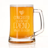 Congrats on Being my Friend Engraved Beer Stein Birthday Gift for Friend