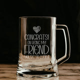 Congrats on Being my Friend Engraved Beer Stein Birthday Gift for Friend