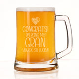 Congrats on Being my Gran Engraved Beer Stein Birthday Gift for Gran