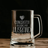 Congrats on Being my Husband Birthday Engraved Beer Stein