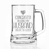 Congrats on Being my Husband Birthday Engraved Beer Stein