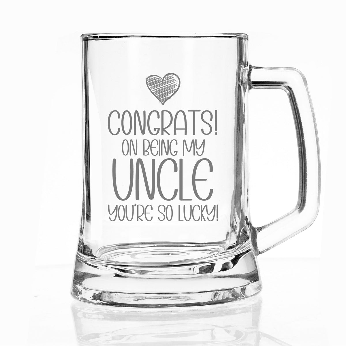 Congrats on Being my Uncle Engraved Beer Stein Birthday Gift