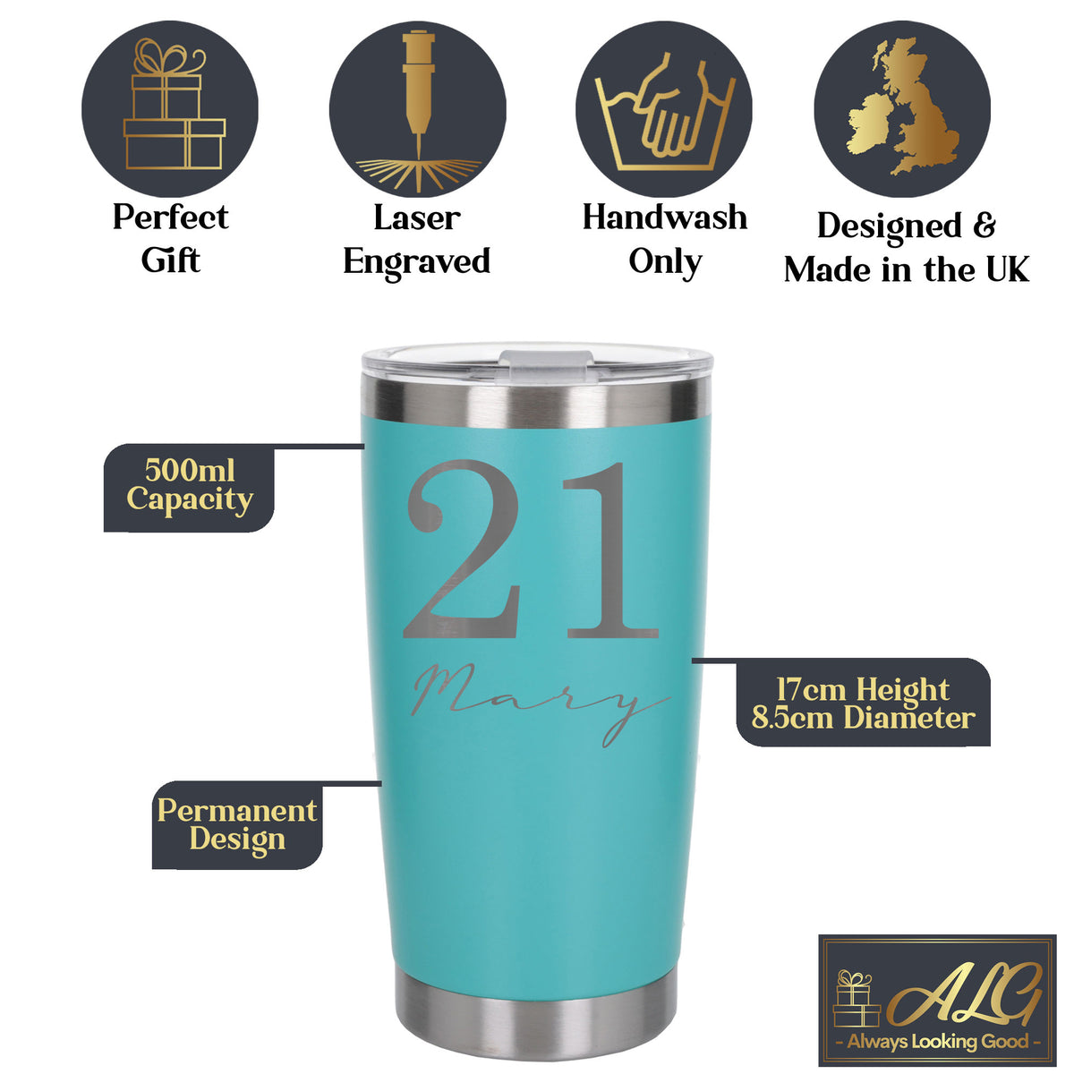 Turquoise Thermal Metal Coffee Cup