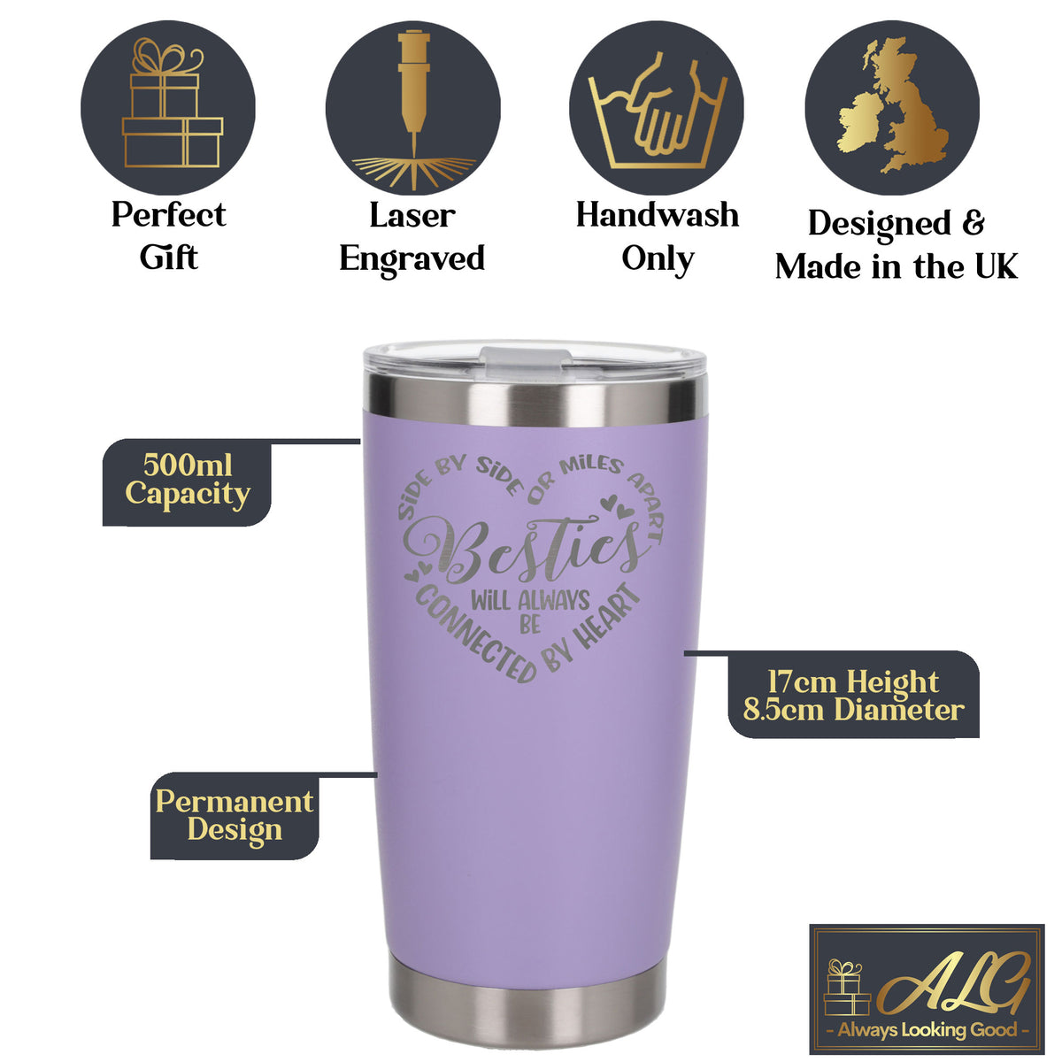 Lavender Thermal Metal Coffee Cup