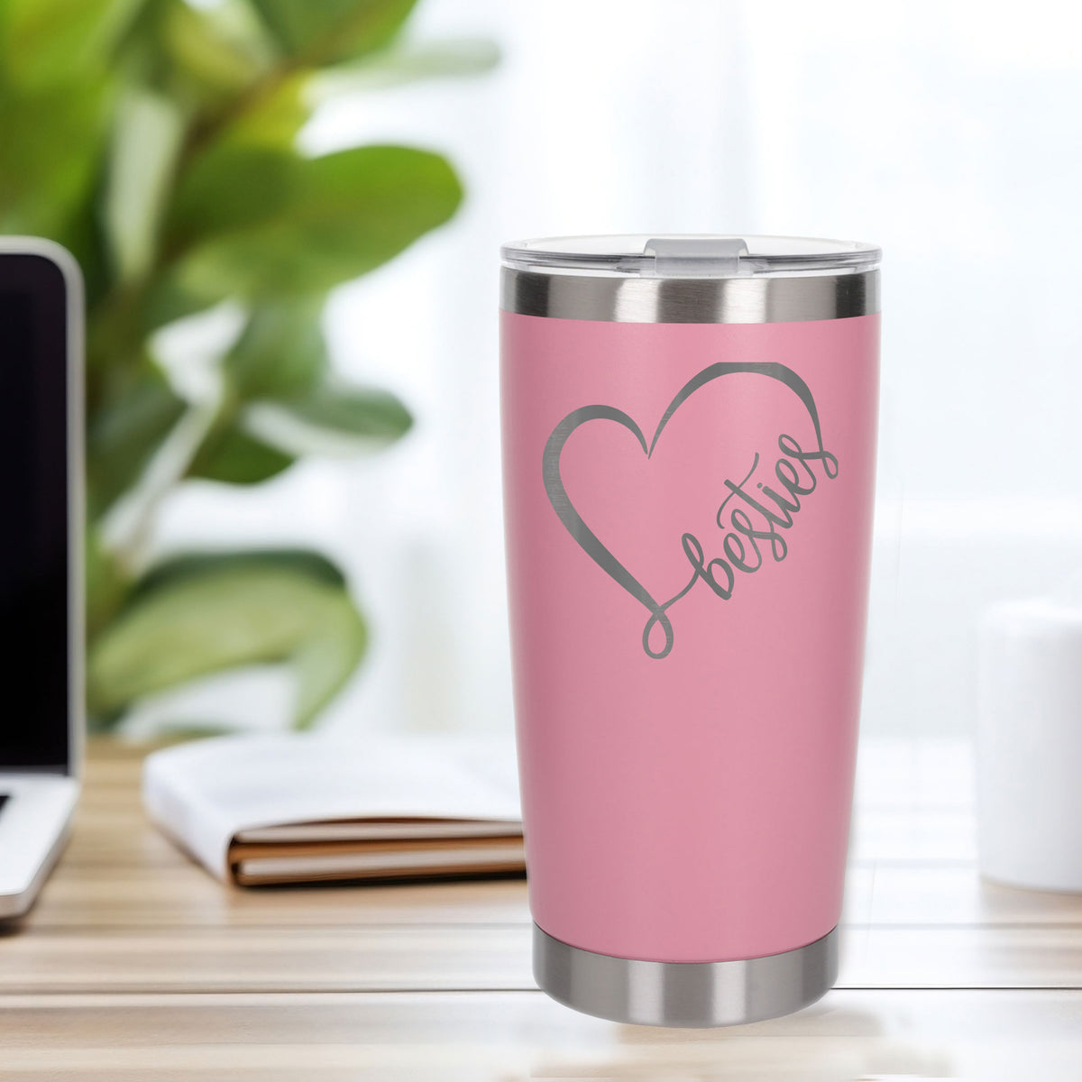 Light Pink Thermal Metal Coffee Cup
