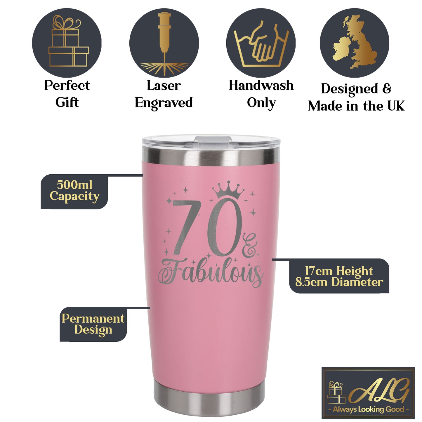 Light Pink Thermal Metal Coffee Cup