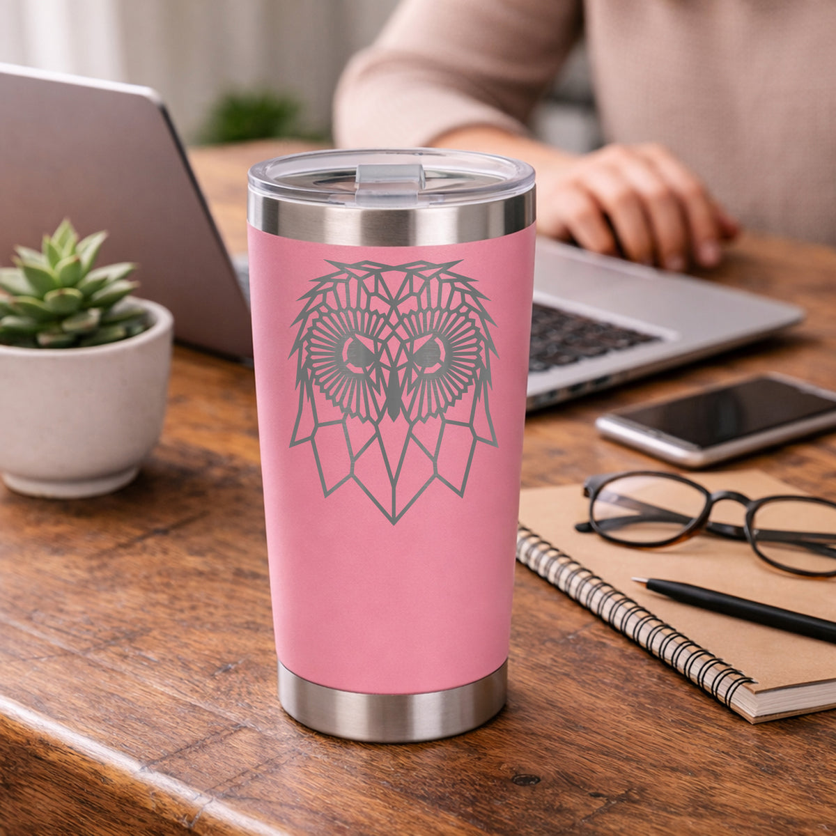 Light Pink Thermal Metal Coffee Cup