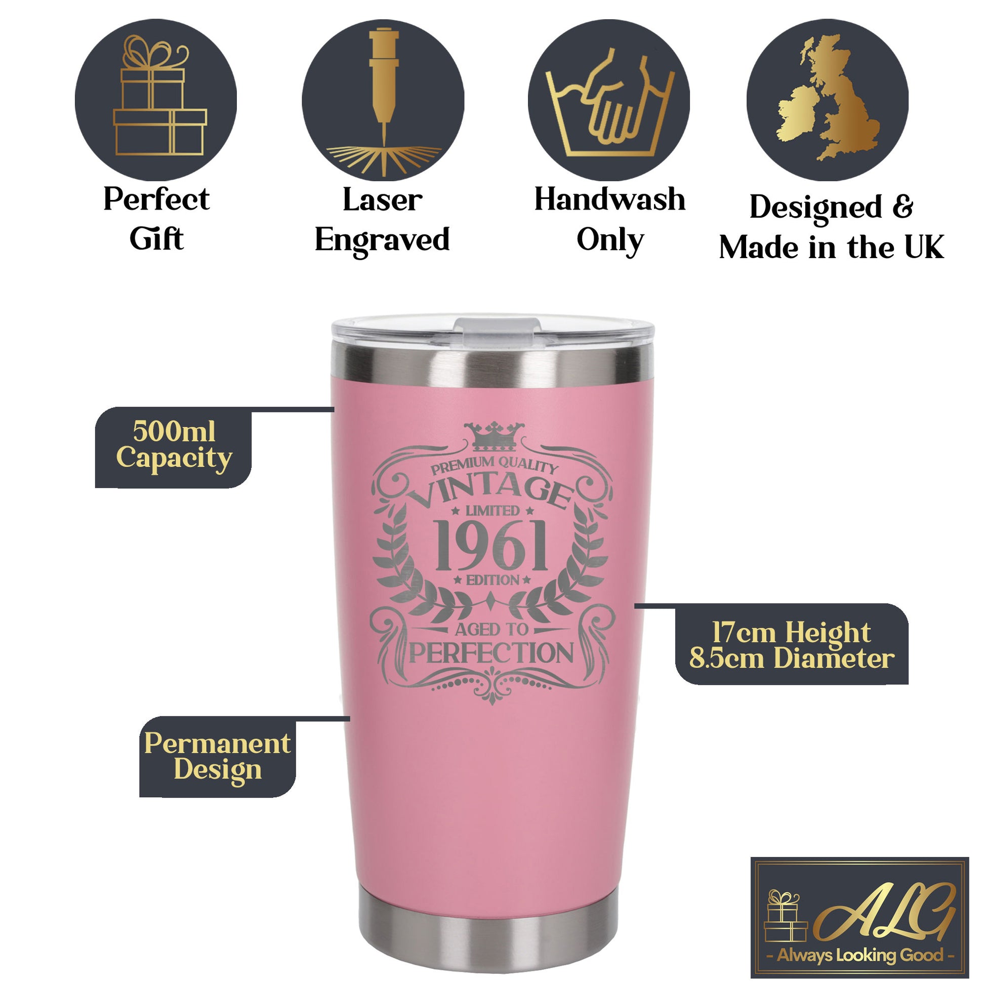 Light Pink Thermal Metal Coffee Cup