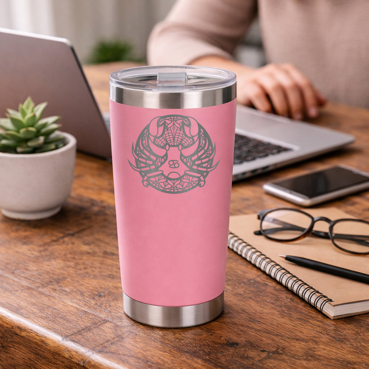 Light Pink Thermal Metal Coffee Cup