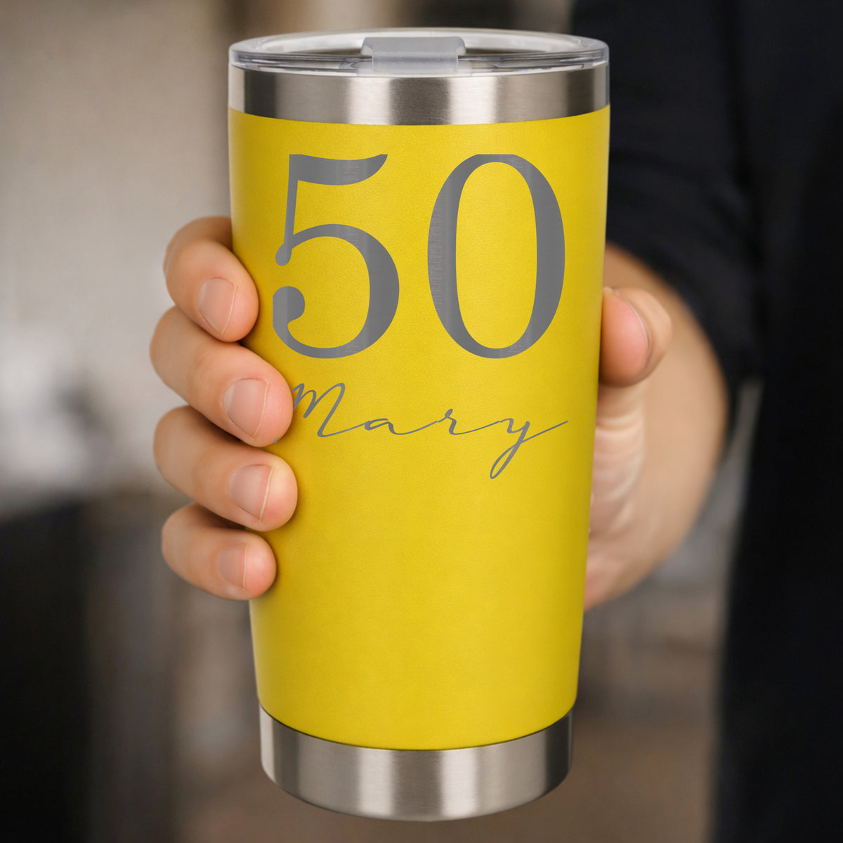 Yellow Thermal Metal Coffee Cup
