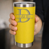 Personalised Split Monogram Birthday Thermal Metal Coffee Cup | Engraved Travel Mug