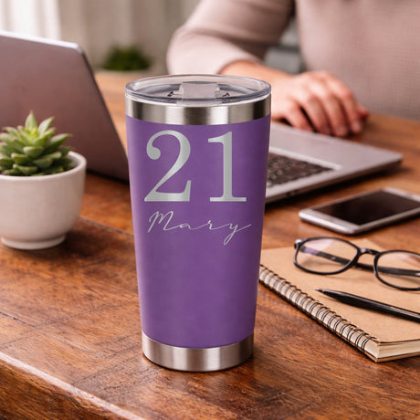 Purple Thermal Metal Coffee Cup