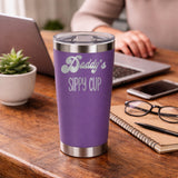 Daddy's Sippy Cup Engraved Travel Mug for Dad Birthday