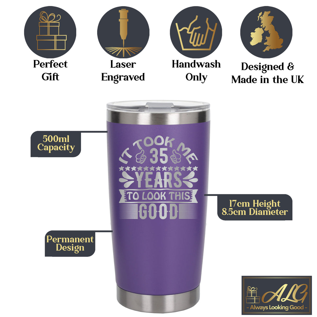 Purple Thermal Metal Coffee Cup