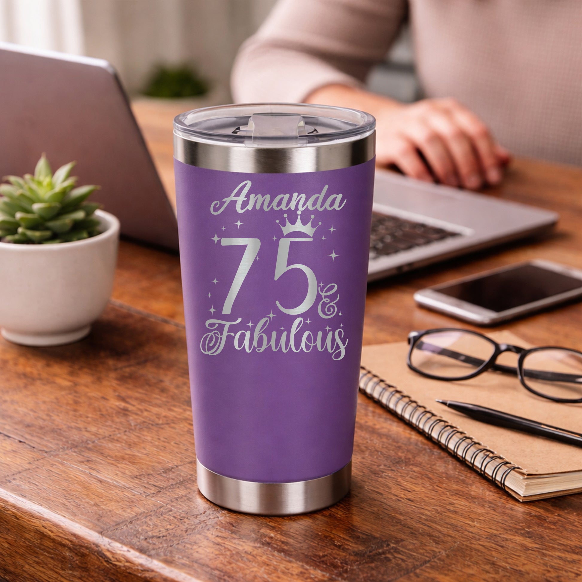 Purple Thermal Metal Coffee Cup