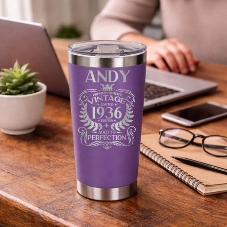 Purple Thermal Metal Coffee Cup