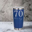 Dark Blue Thermal Metal Coffee Cup