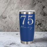 Dark Blue Thermal Metal Coffee Cup