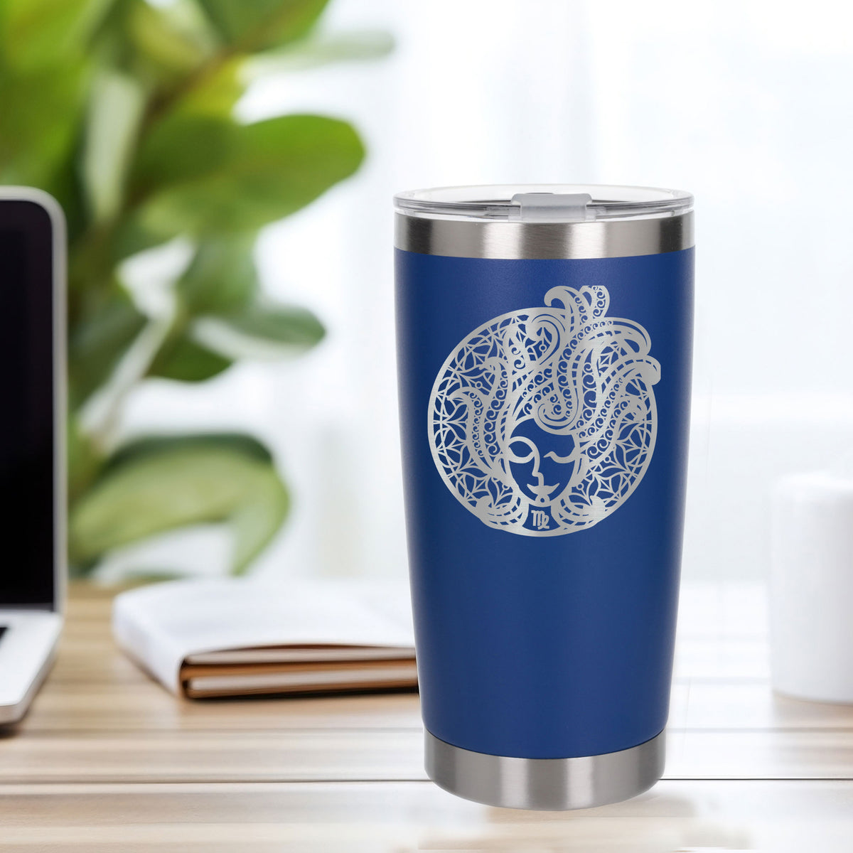 Dark Blue Thermal Metal Coffee Cup