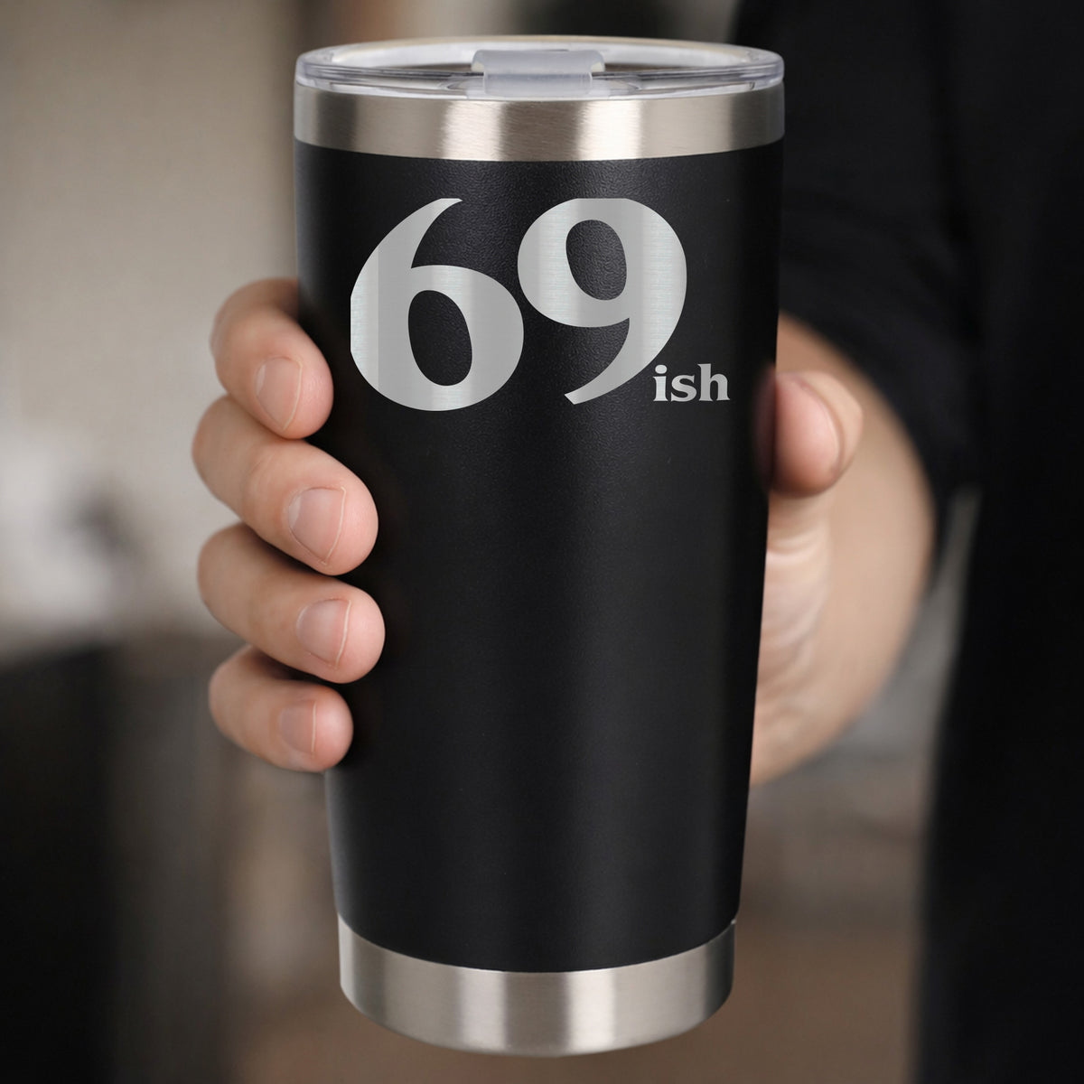 Black Thermal Metal Coffee Cup