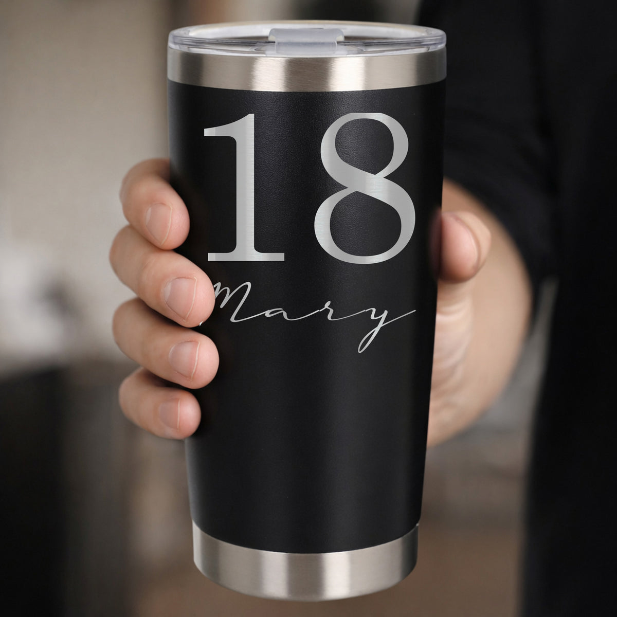 Black Thermal Metal Coffee Cup