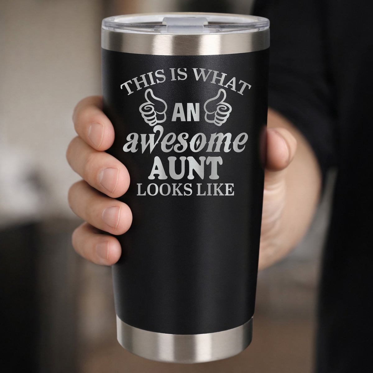 Black Thermal Metal Coffee Cup