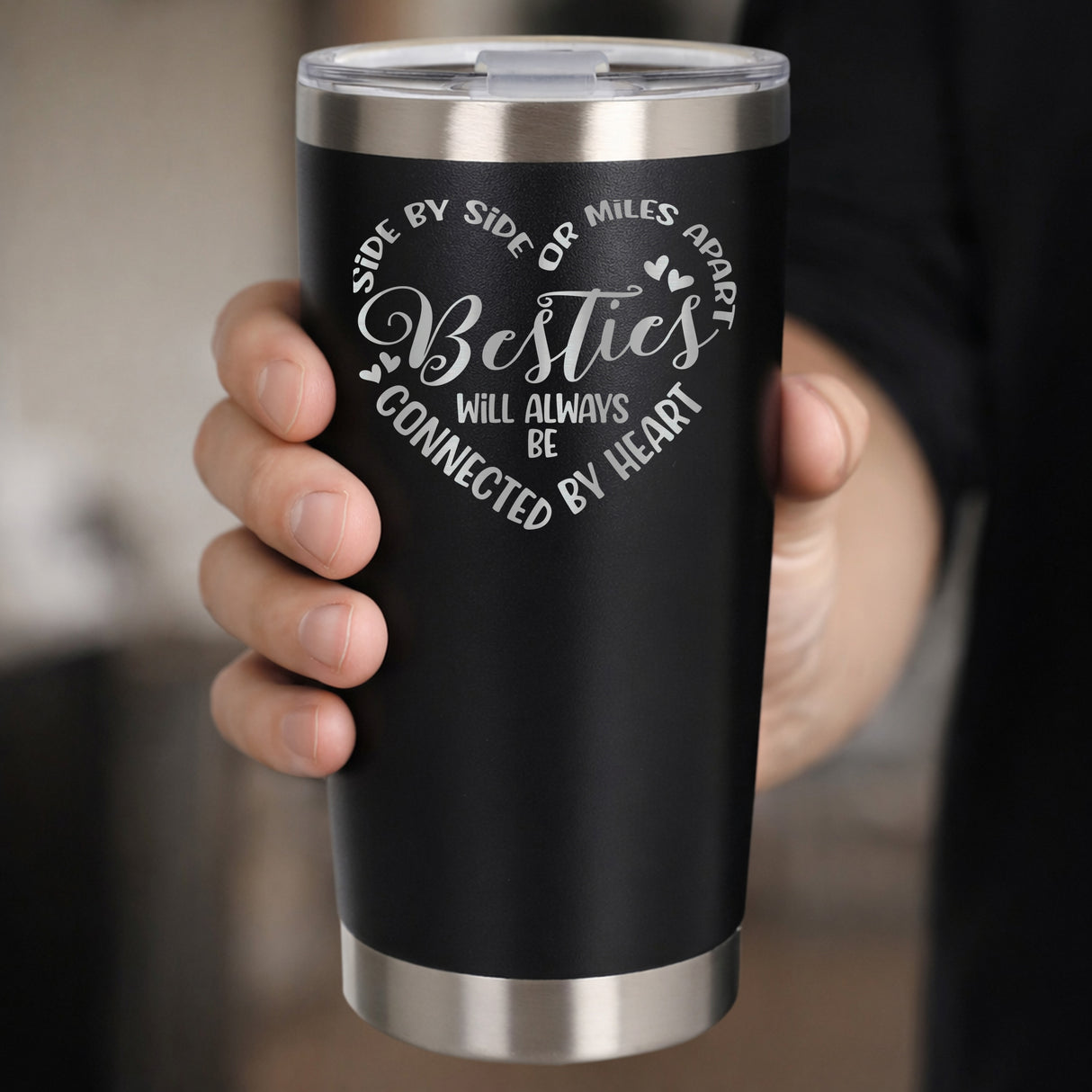 Black Thermal Metal Coffee Cup
