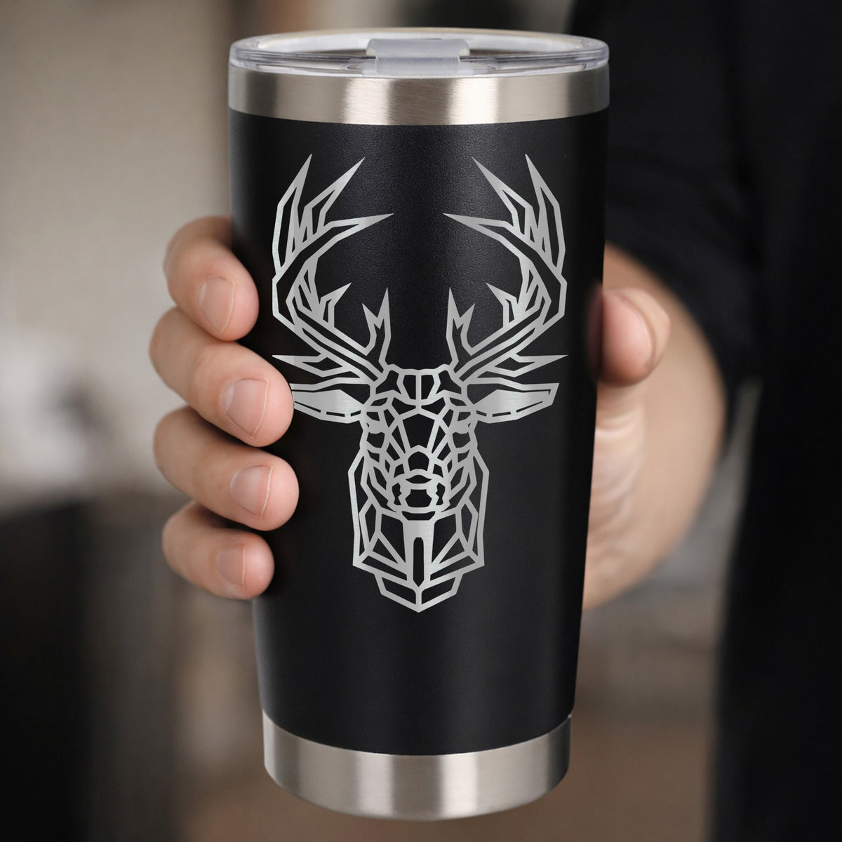 Black Thermal Metal Coffee Cup