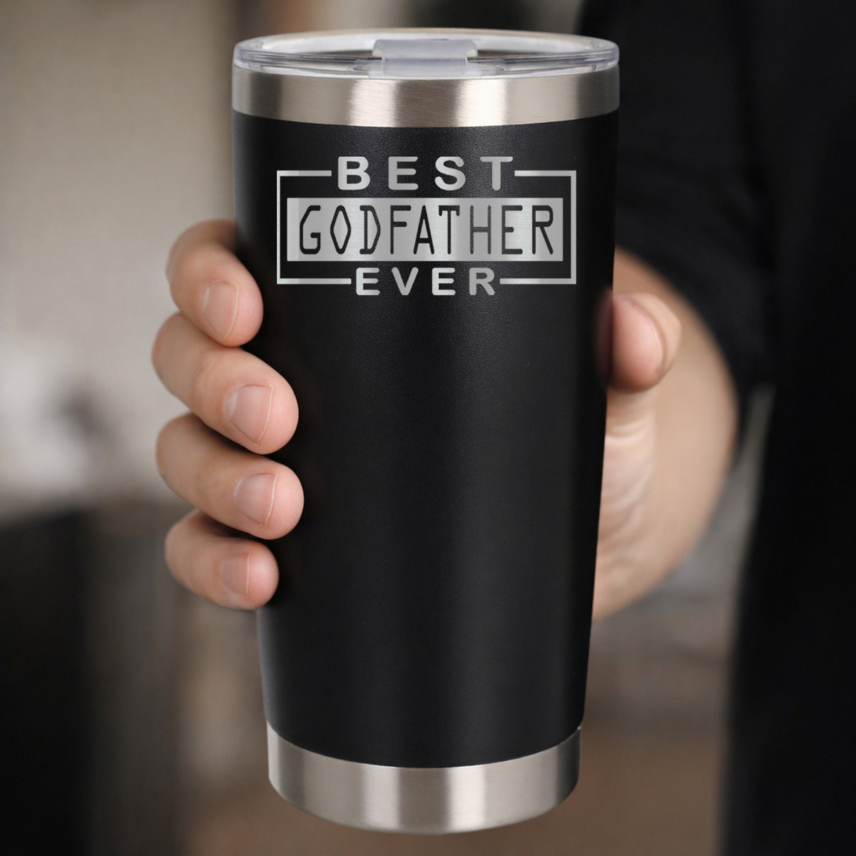 Black Thermal Metal Coffee Cup